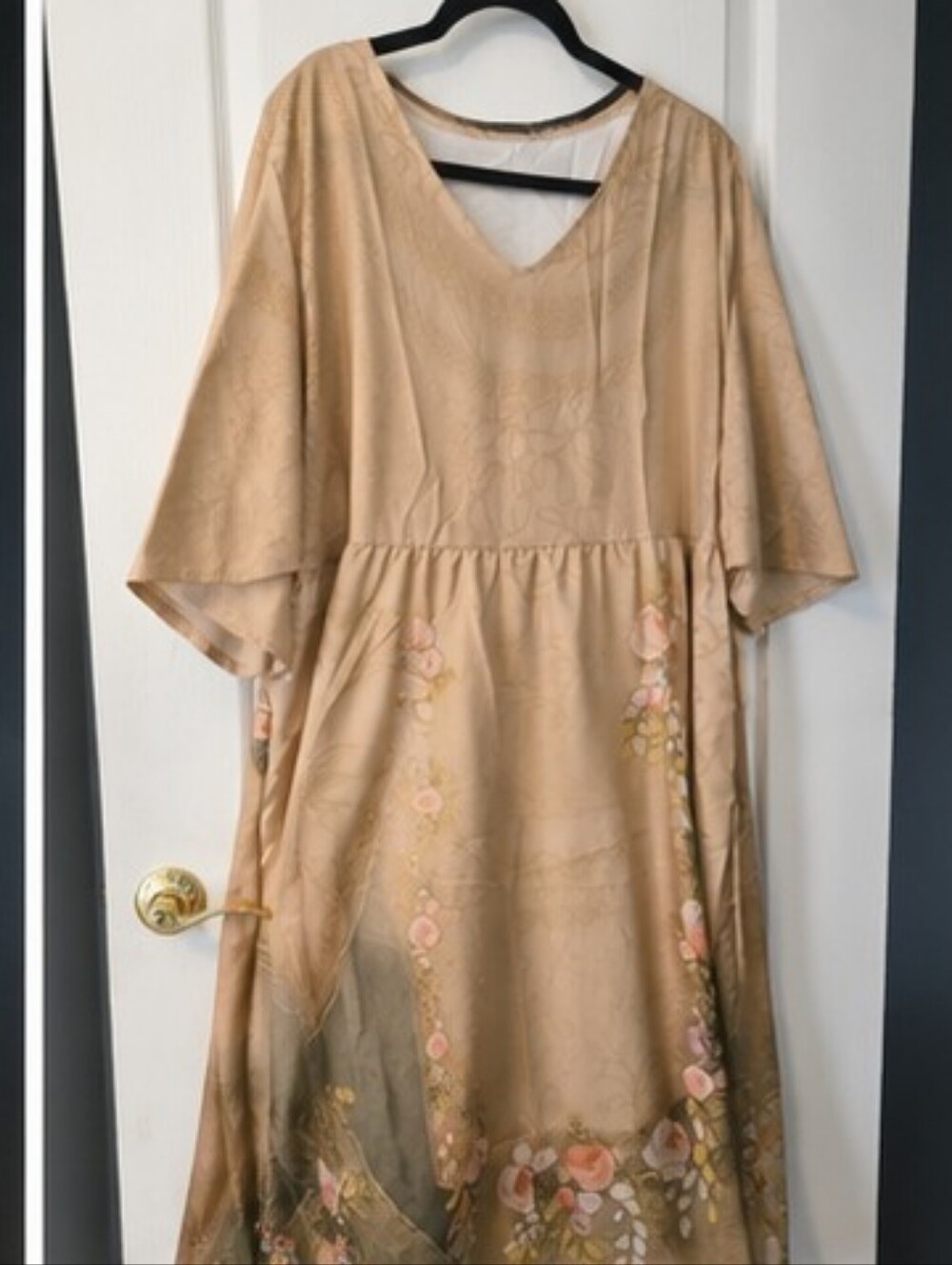 3XL Boho Renaissance Festival Dress Floral Border Print Costume Cottagecore